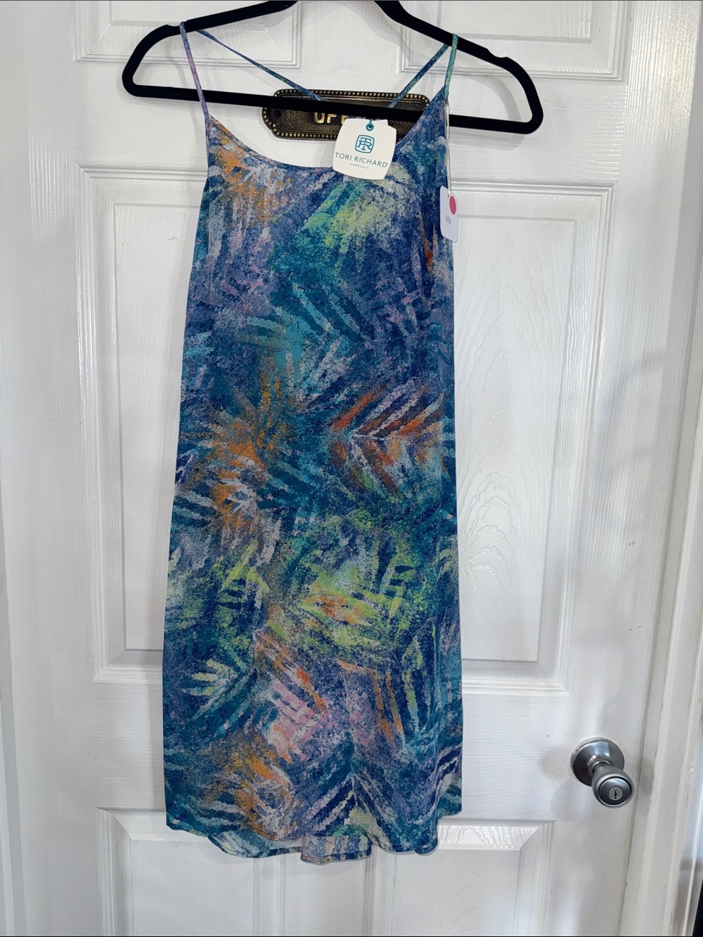 Tori Richard Blue Multi Tropical Slip Dress